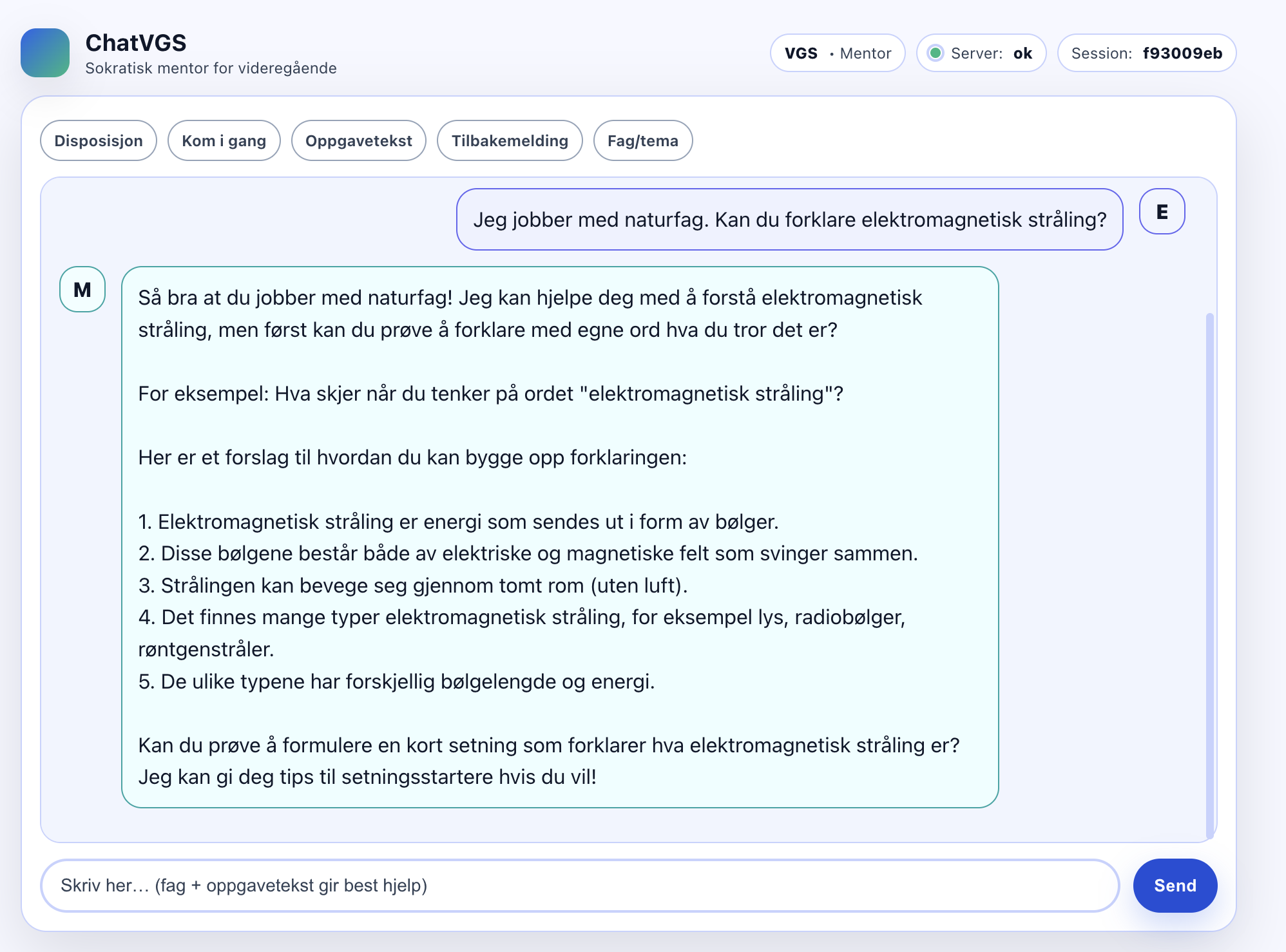 ChatVGS naturfag example