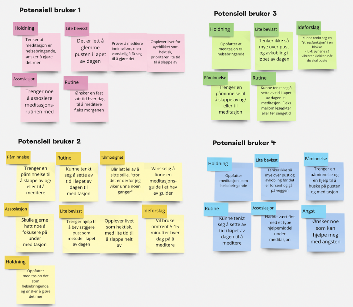 Kodede innsikter fra intervjuer