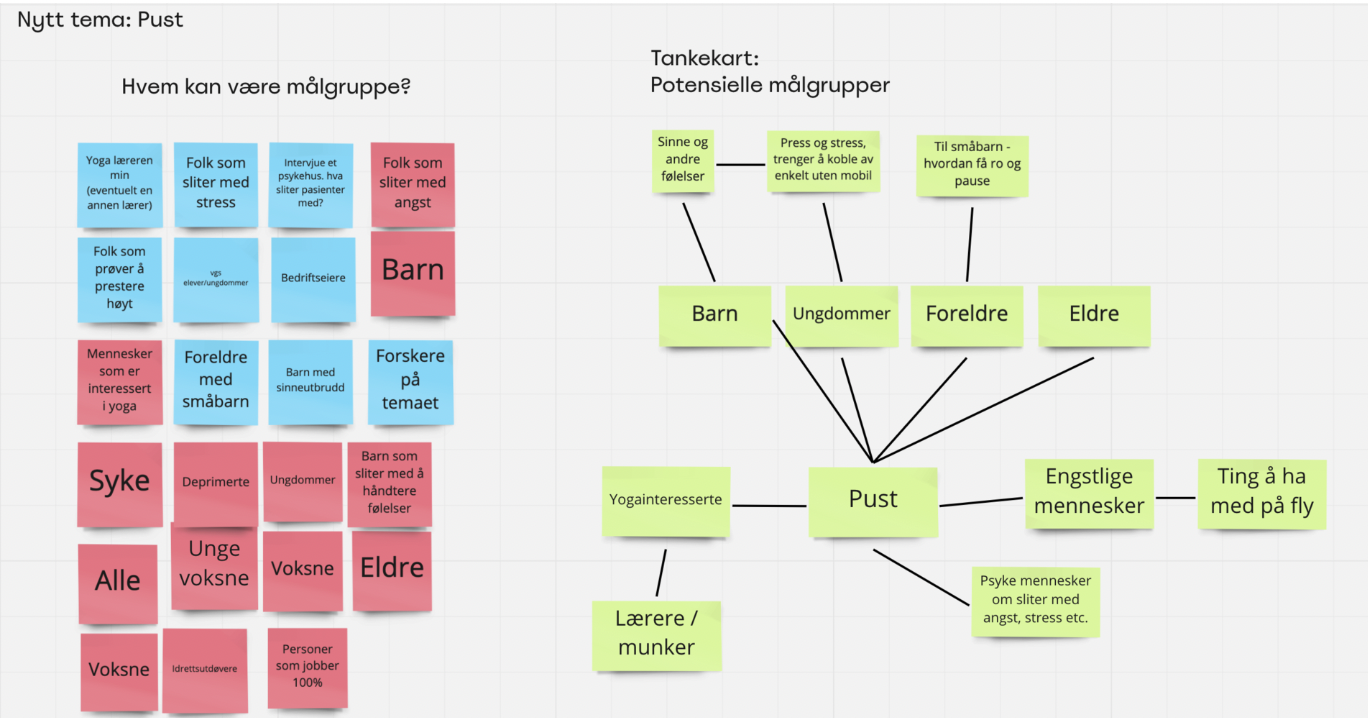 Affinity-diagram for målgrupper og behov